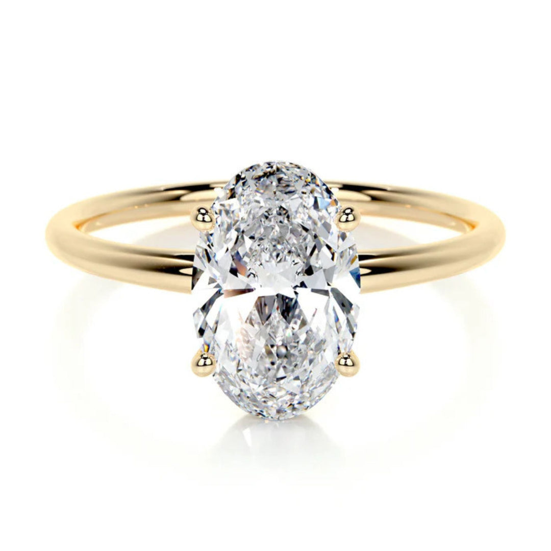 Nicole Manson 1005 Solitaire Ring Oval Lab Grown Diamond Gold
