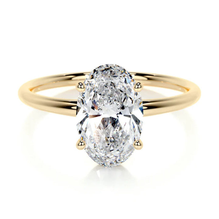 Nicole Manson 1005 Solitaire Ring Oval Lab Grown Diamond Gold