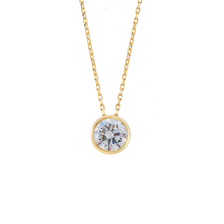 Nicole Manson Diamond Pendant Necklace 0.5ct to 3.00ct 585 Gold Bezel Setting