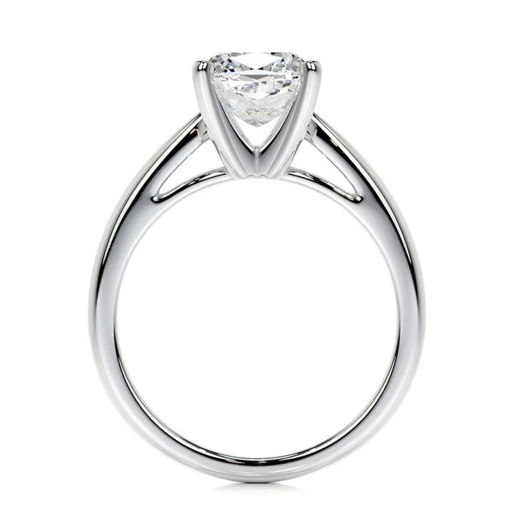 Nicole Manson 1008 Solitaire Ring Lab Grown Cushion Diamond White Gold