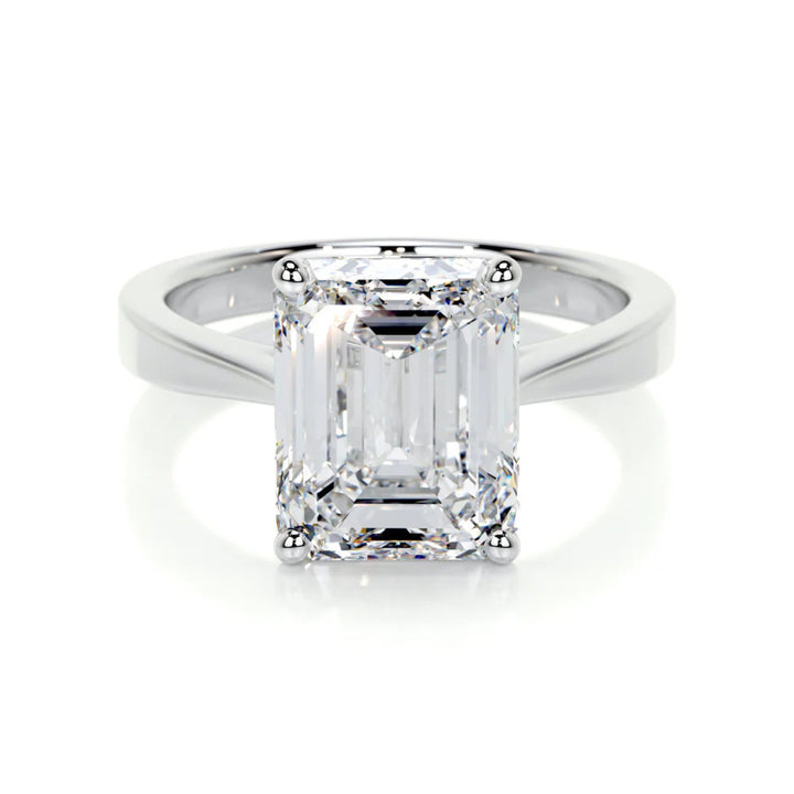 Nicole Manson 1009 Solitaire Ring Lab Grown Emerald Diamond White Gold