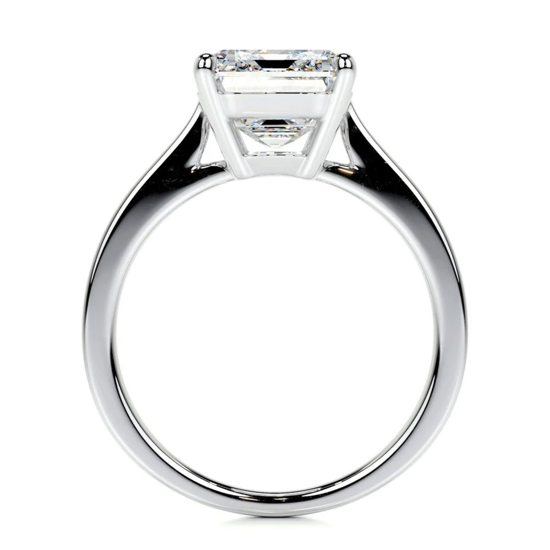 Nicole Manson 1009 Solitaire Ring Lab Grown Emerald Diamond White Gold