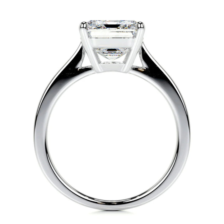 Nicole Manson 1009 Solitaire Ring Lab Grown Emerald Diamond White Gold
