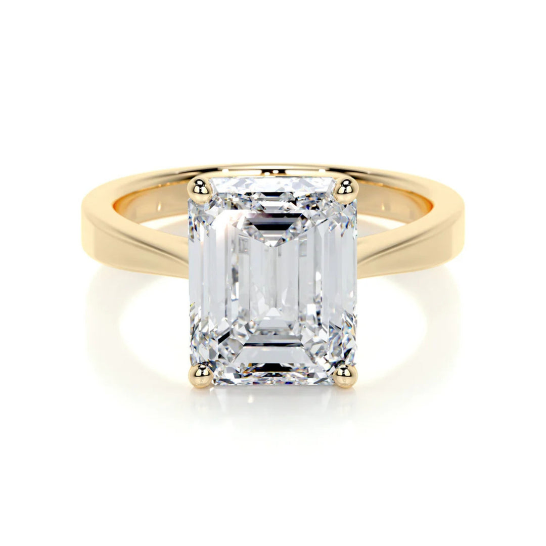 Nicole Manson 1009 Solitaire Ring Lab Grown Emerald Diamond Gold