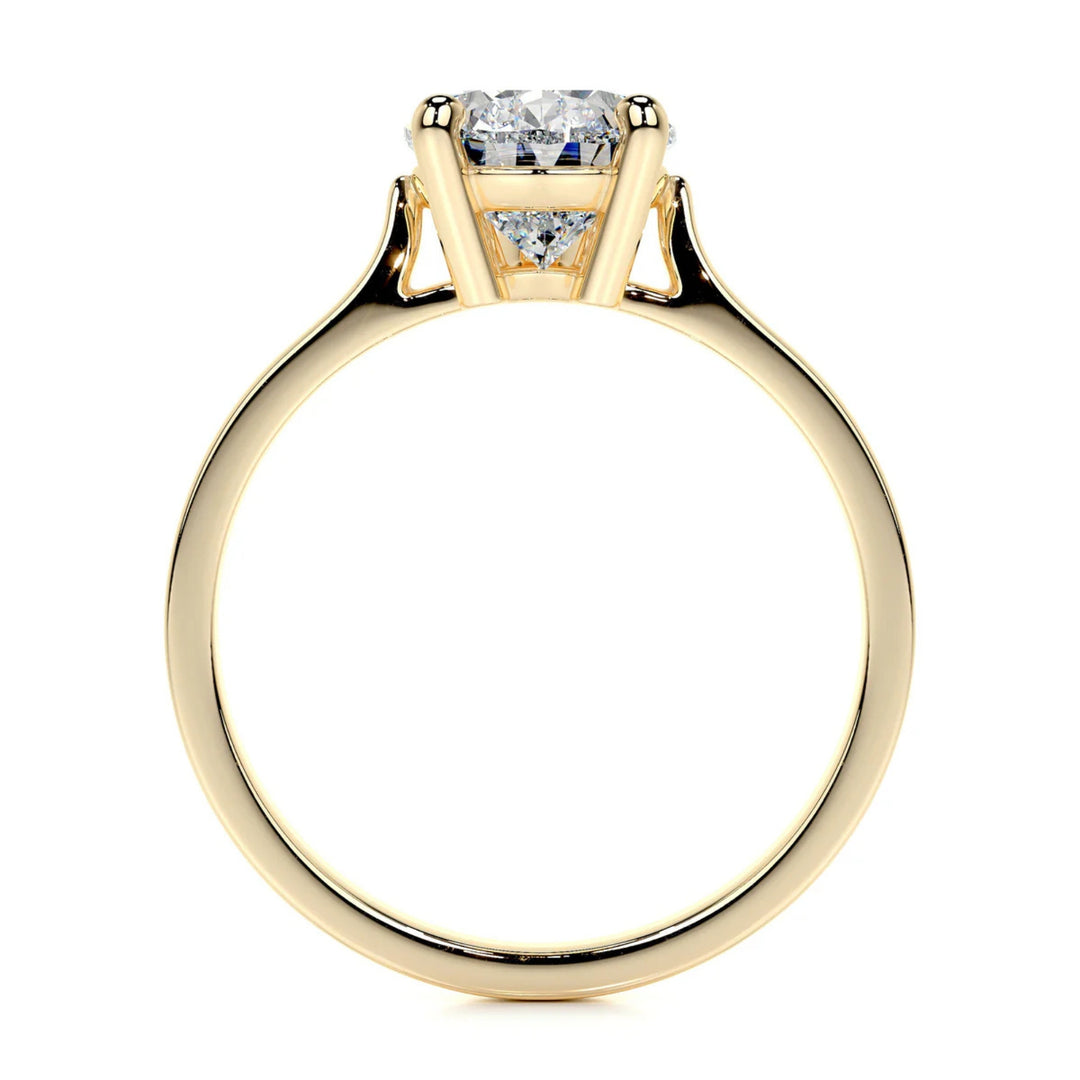 Nicole Manson 1010 Solitaire Ring Lab Grown Pear Diamond Gold