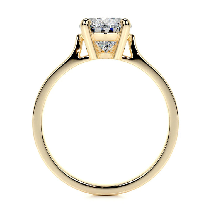 Nicole Manson 1010 Solitaire Ring Lab Grown Pear Diamond Gold