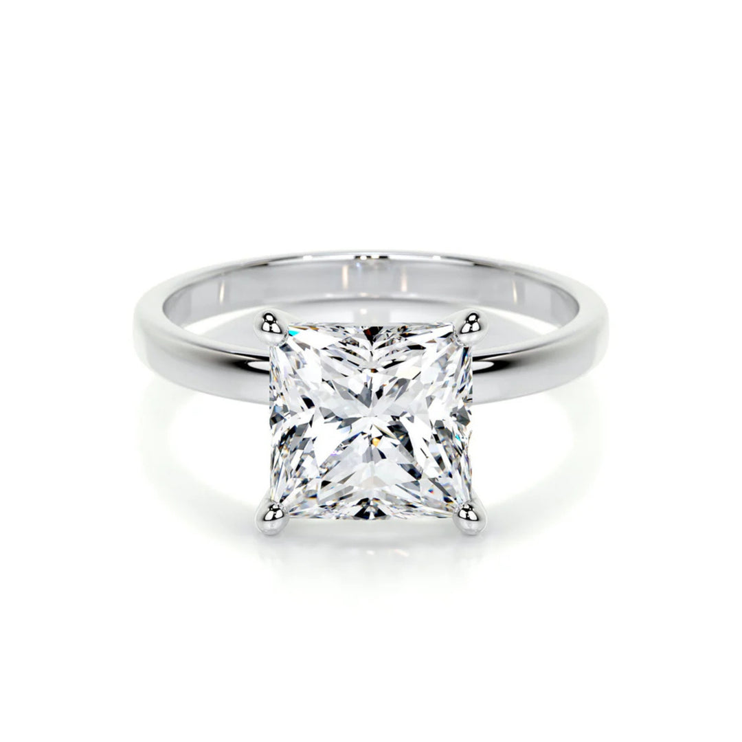 Nicole Manson 1011 Solitaire Ring Lab Grown Princess Diamond White Gold