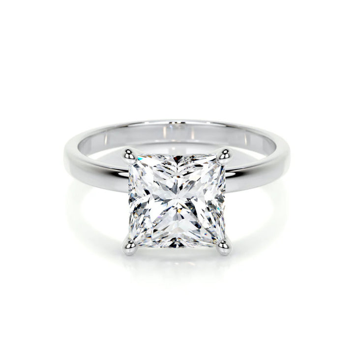 Nicole Manson 1011 Solitaire Ring Lab Grown Princess Diamond White Gold