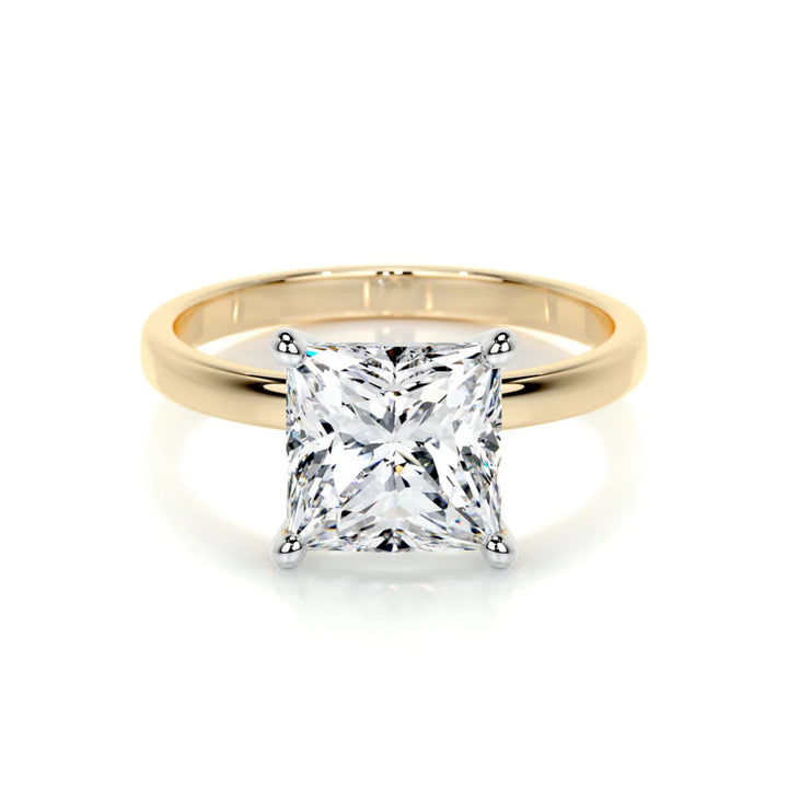 Nicole Manson 1011 Solitaire Ring Lab Grown Princess Diamond Gold