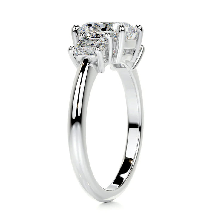 Nicole Manson 1012 Three Stone Ring Cushion Diamond White Gold