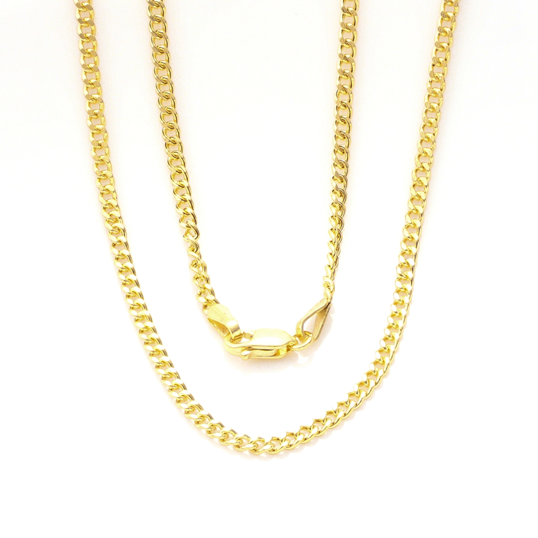 Nicole Manson 585 Gold Necklace Curb Chain 2.1 mm Hollow