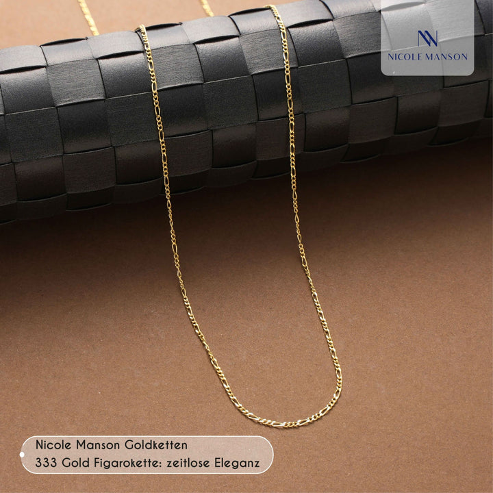 Nicole Manson 8K 333 Gold Necklace Figaro Chain 1.4mm