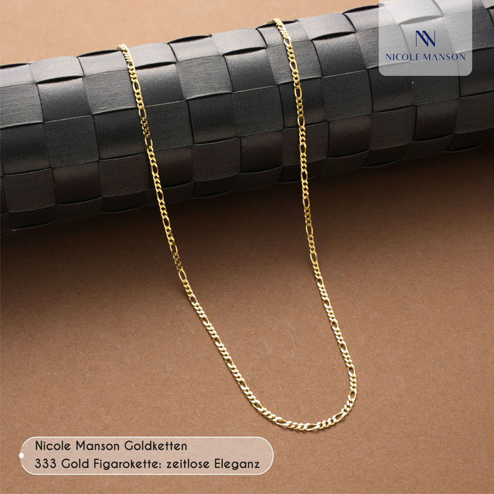 Nicole Manson 8K 333 Gold Necklace Figaro Chain 1.9mm