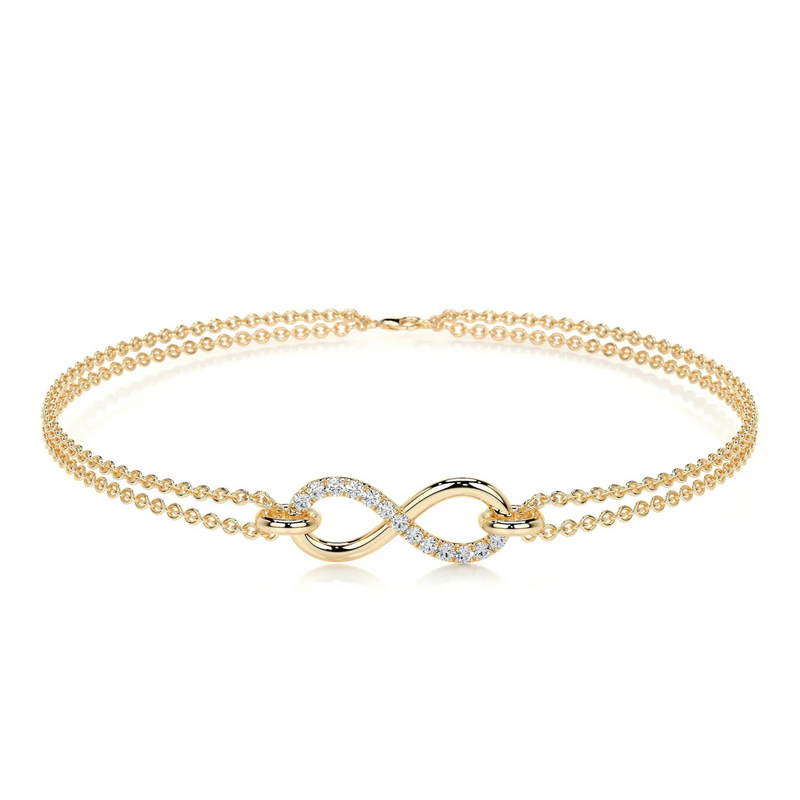 Nicole Manson 1001 Infinity Bracelet Gold with Lab-Grown Diamonds 0.14ct