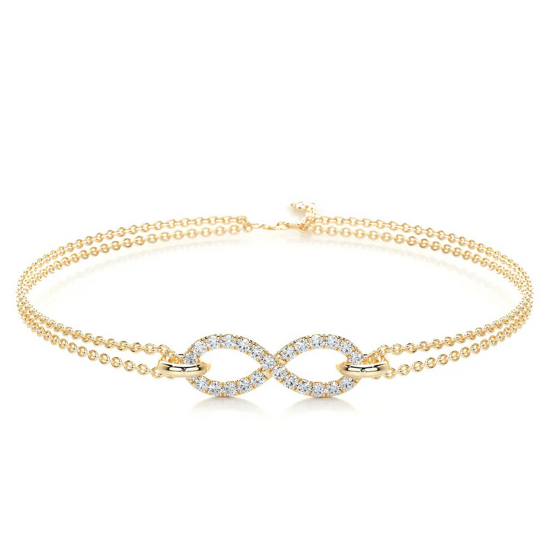 Nicole Manson 1002 Infinity Bracelet Gold with Lab-Grown Diamonds 0.26ct