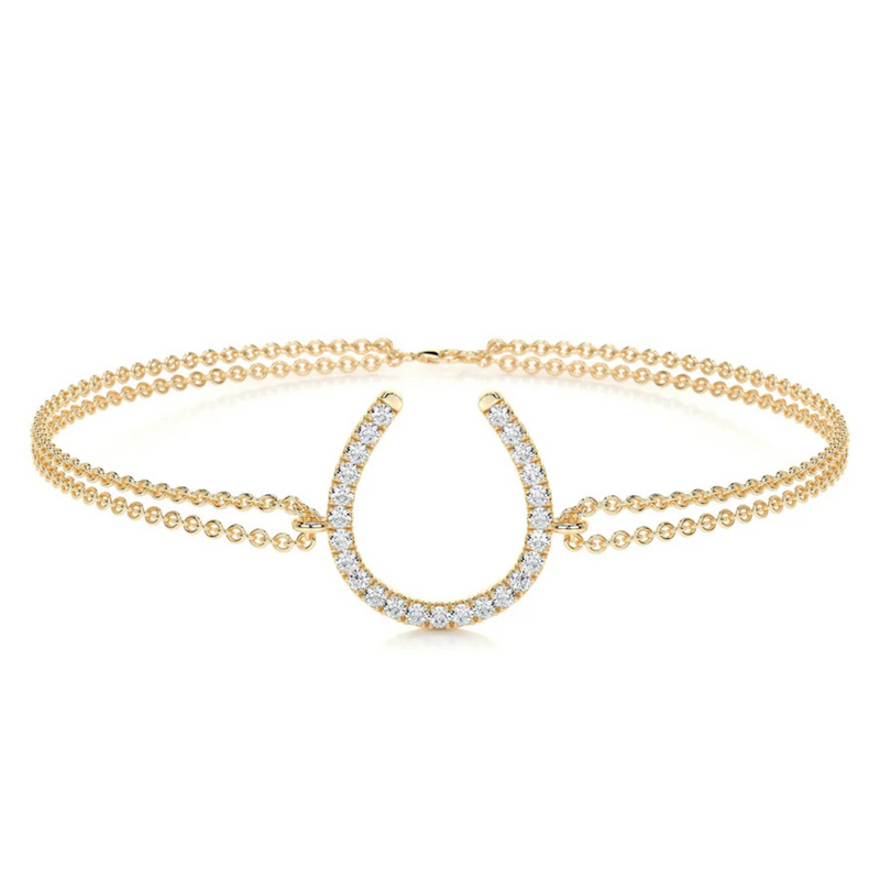 Nicole Manson 1003 Horse Shoe Bracelet Gold with Lab-Grown Diamonds 0.26ct