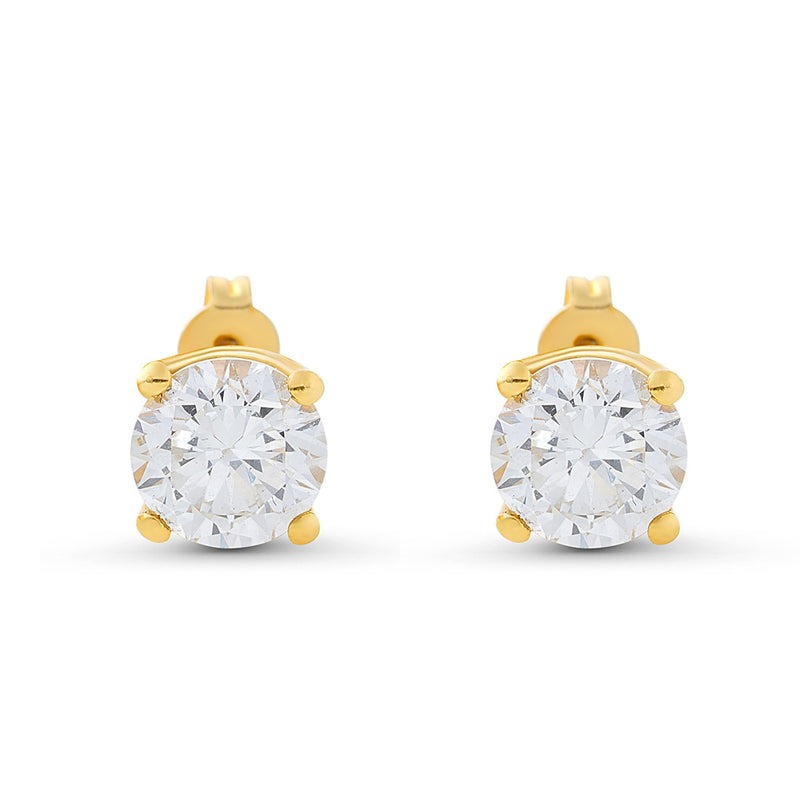Nicole Manson Classic Gold Stud Earrings Lab Grown Diamonds