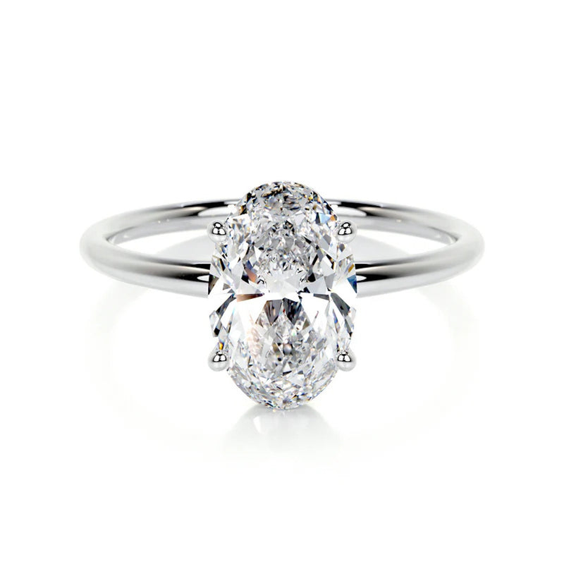 Nicole Manson 1005 Solitaire Ring Oval Lab Grown Diamond White Gold