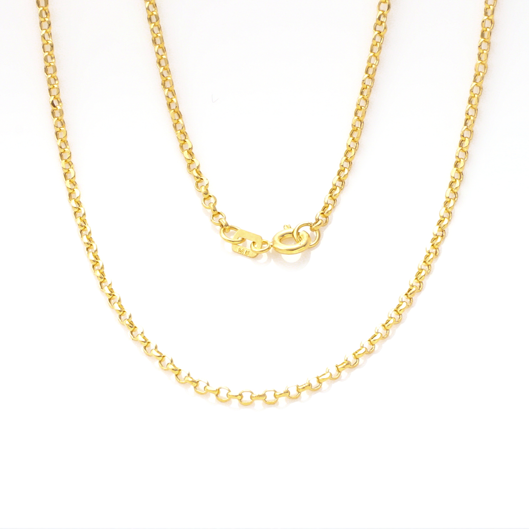 Nicole Manson 585 Gold Necklace Cable Chain 1.8mm Rolo Chain Hollow